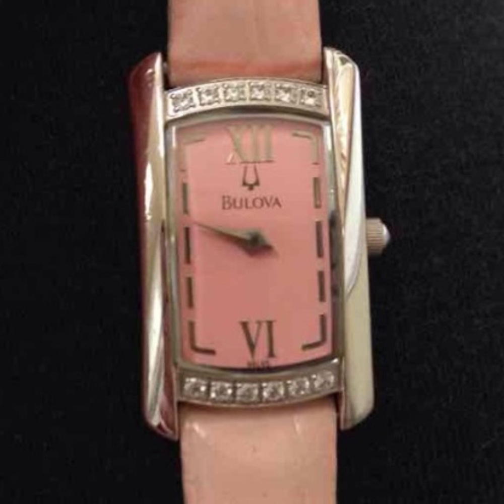 BULOVA PINK DIAMONDS AND WHITE GOLD barbie watch